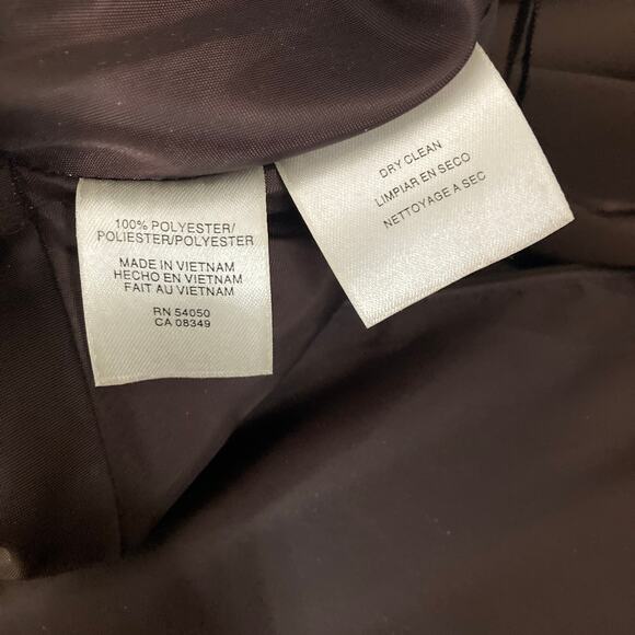 Evan Picone Swing Dress Womens 16 Chocolate Brown Chiffon Flowy Ruffles - Picture 5 of 16